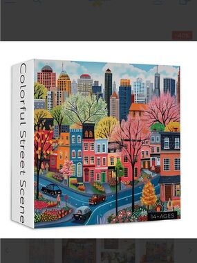 Colorful Street Scene Jigsaw Puzzle 1000 Pieces